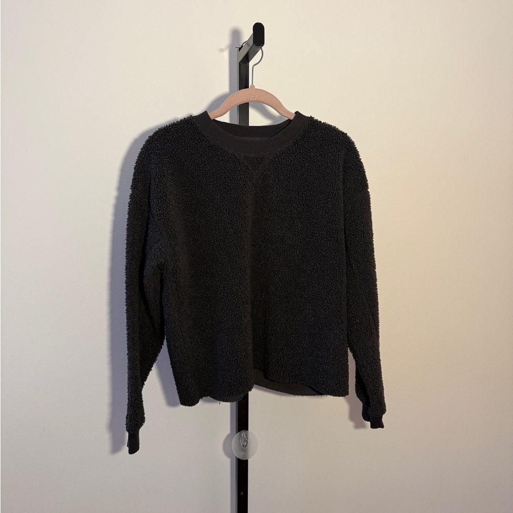 American Eagle Outfitters Black Sherpa Pullover Size XS - Picture 2 of 5